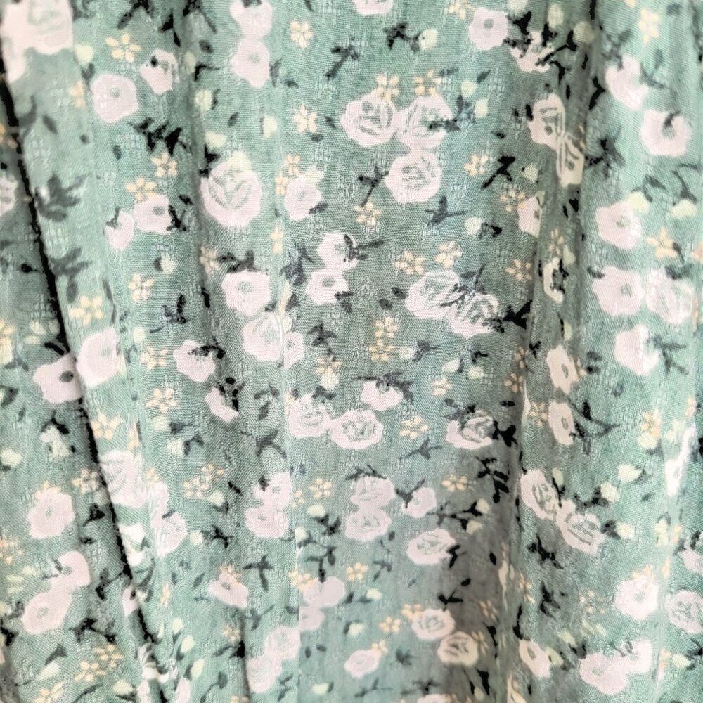 Universal Thread Sage Floral Rayon Wrap Dress XS Ruffle Sleeve Spring Summer XS - Picture 6 of 12